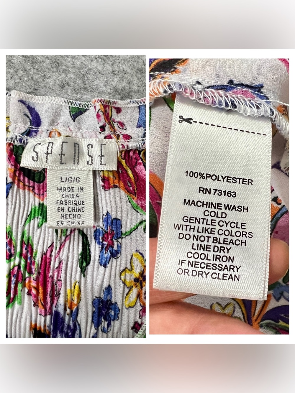 Spense Multicolor Plisse Paisley Peasant Blouse Top US Women’s Large EUC - Picture 6 of 9